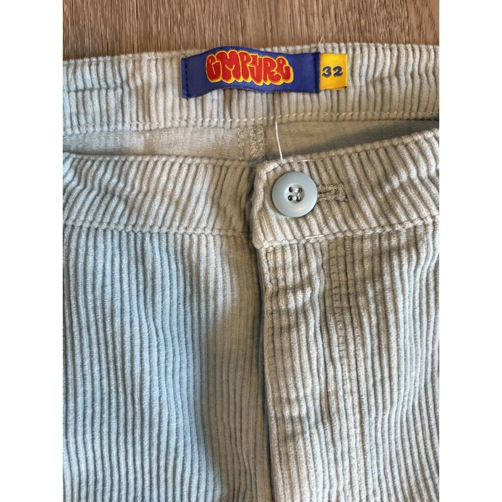 Empyre Corduroy Cargo Mens 32X30 Fly Adjustable Waist Y2K Baggy Relax Pants Blue - Picture 4 of 6